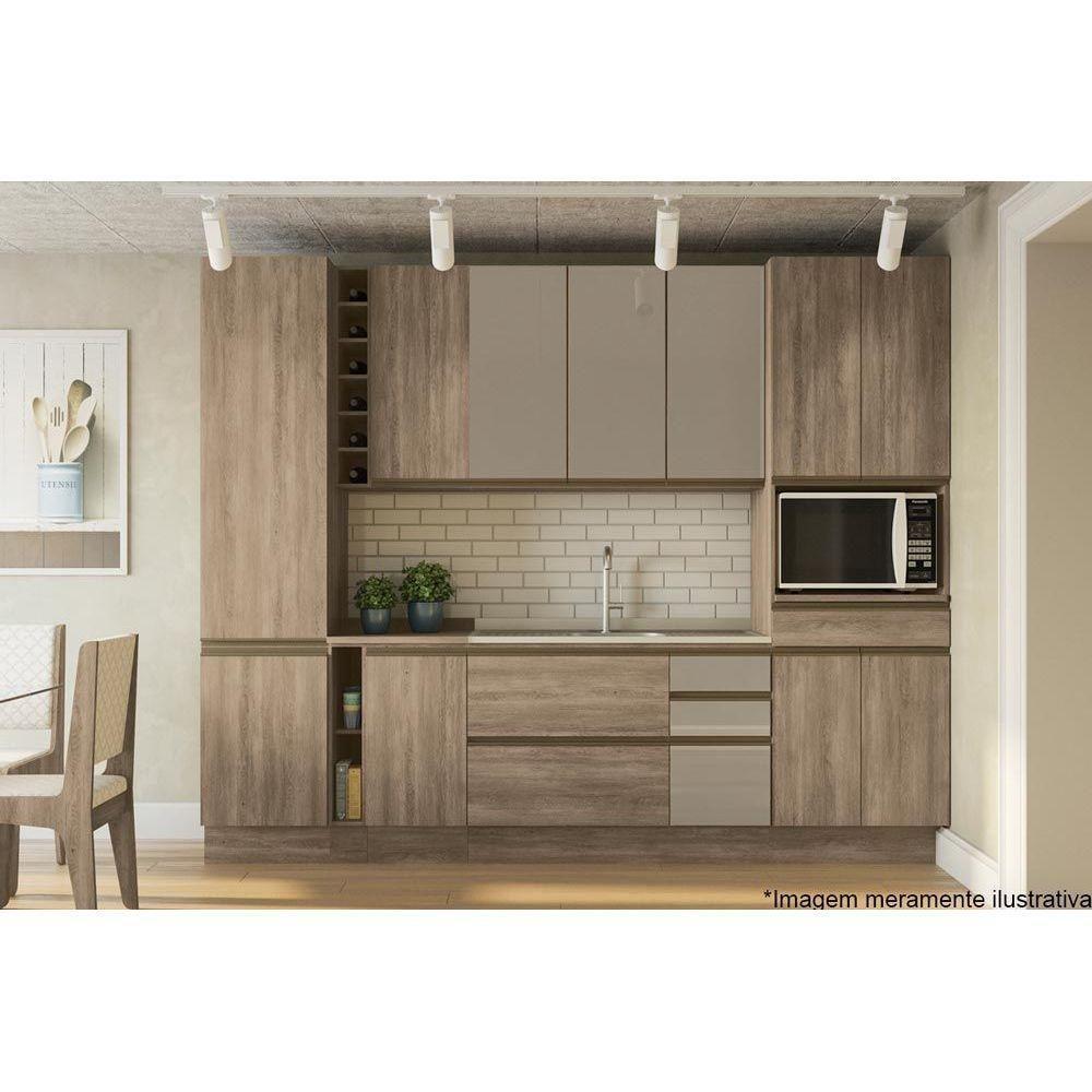 Armário Aéreo Cozinha Modulado  Maxxi G761 1 Porta Nogal - Kappesberg - 2