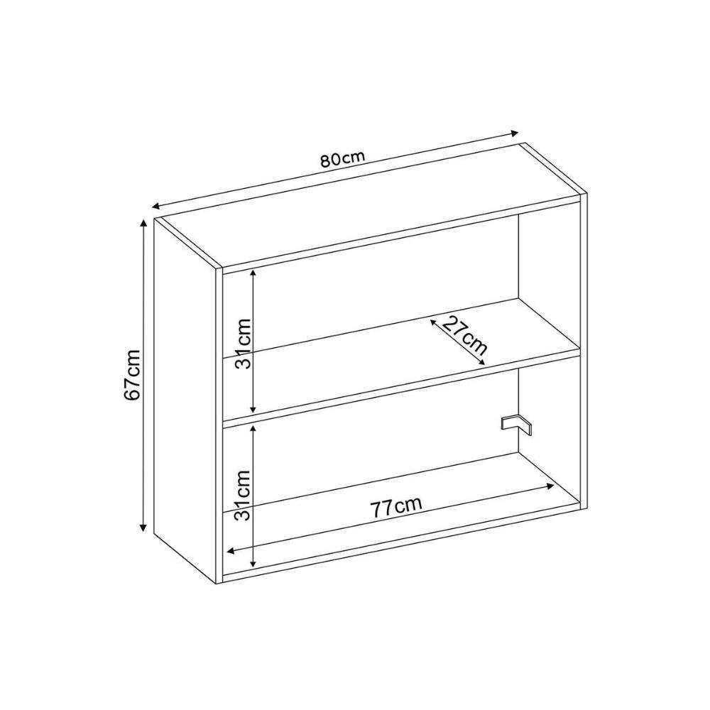 Armário Aéreo p/ Cozinha Firenze 2 Portas 80cm Amendola/Nude Prime TX - Demóbile - 4