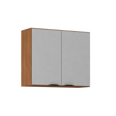 Armário Aéreo p/ Cozinha Firenze 2 Portas 80cm Amendola/Nude Prime TX - Demóbile
