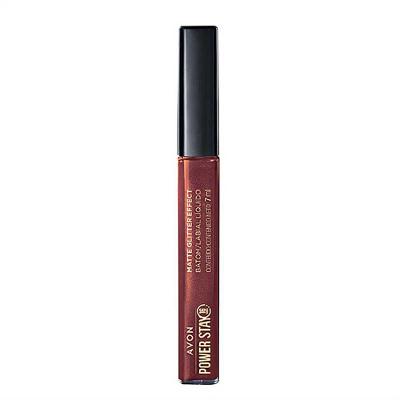 Batom Líquido Matte Glitter Effect Power Stay Nude Iluminado Brilho Intenso Avon