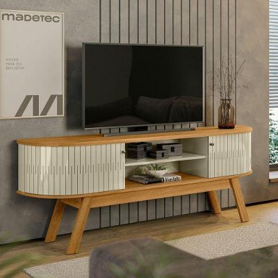 Bancada Rack para Tv 75 Palermo 183cm MDP com Porta Giratória Cumaru-opala Madetec Móveis