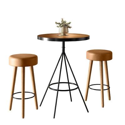 Conjunto Mesa Bistrô Viena 2 Lugares com Banquetas Londres Couríssimo Amarula Sheep