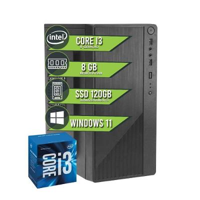 Computador Pc Intel Core I3 6100 8GB Ddr4 Ssd 120GB Windows 11 Trial