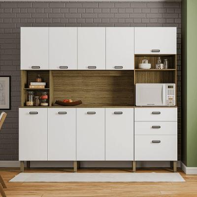 Kit Cozinha Intense Freijó Supremo 10 Portas 2 Gavetas 222,2cm com Pés Reguláveis Kit's Paraná
