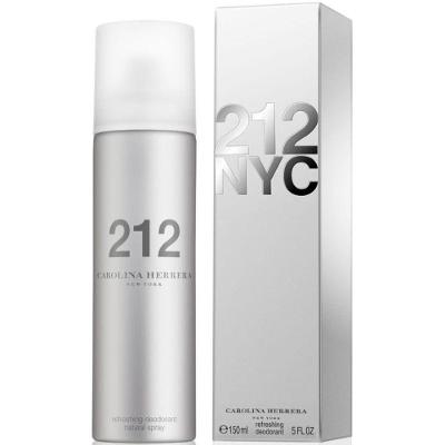 Desodorante 212 NYC Feminino Spray Corporal Perfumado 150ML Carolina Herrera