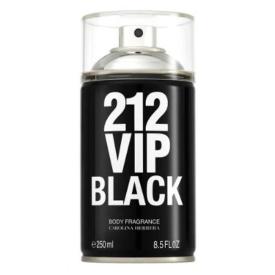 Deo Spray Body 212 Vip Men Black Masculino Aromático 250ML Carolina Herrera
