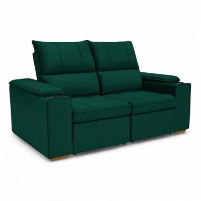 Sofá Retrátil Reclinável Boni 2 Lugares 190cm Verde Veludo Sheep