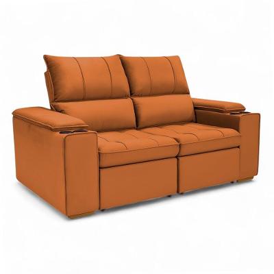 Sofá Retrátil Reclinável Boni 2 Lugares 190cm Terracota Veludo Sheep