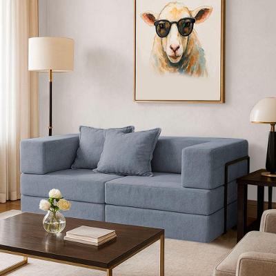 Sofá Cama Modular Mold 2 Lugares 190cm Cinza Boucle Sheep
