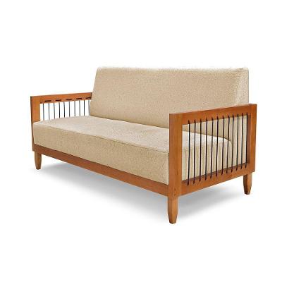 Sofá Daia Namoradeira 2 Lugares 160cm Dourado Linho Sheep