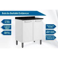 Balcão de Cozinha  Evidence 7120 2 Portas c/ Tampo 80cm Branco - Bertolini - 3