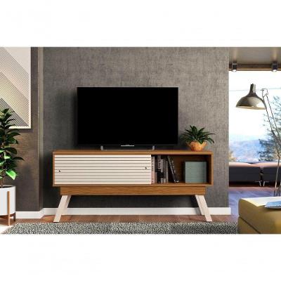 Rack para TV Domo 65" 150cm MDP com Porta de Correr -Off-White Madetec Móveis