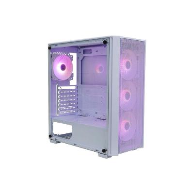 Gabinete Gamer BPC-T02B Mid Tower Atx com Vidro Temperado e 4 Fans Rgb Branco Brazil PC