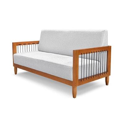 Sofá Namoradeira Daia 2 Lugares 160cm Cinza Linho Rústico Grigio Sheep