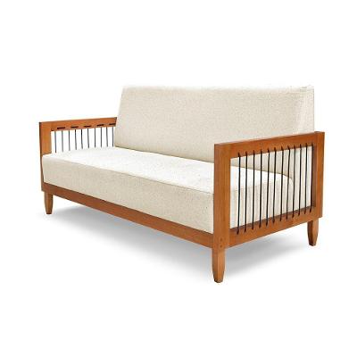 Sofá Namoradeira Daia 2 Lugares 160cm Bege Linho Pérola Sheep