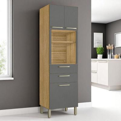 Paneleiro Lapis 3 Portas em MDP 60cm Freijó Gris Kit's Paraná