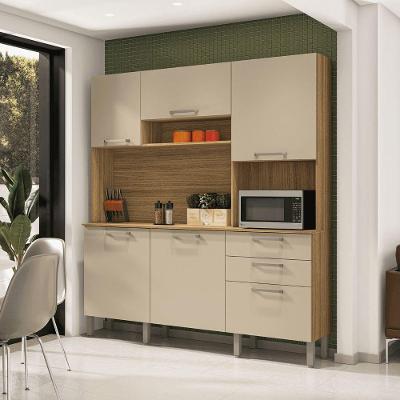Cozinha Ferrara 6 Portas 2 Gavetas 180,2cm Freijó Vanilla Kit's Paraná