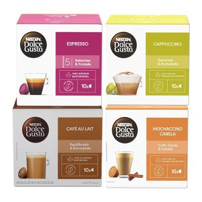 Kit Cápsulas de Café Queridinhos Espresso Cappuccino Au Lait e Mochaccino Canela Dolce Gusto
