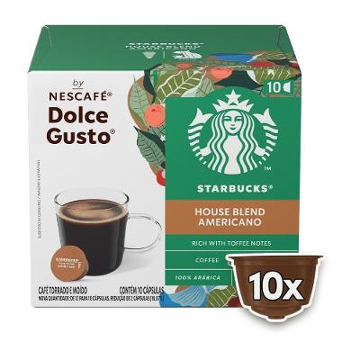 Cápsulas de Café Americano House Blend para Nescafé Dolce Gusto 10 Unidades Starbucks