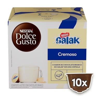 Cápsulas de Bebida Nescafé Dolce Gusto Galak Chocolate Branco Caixa 10 Unidades