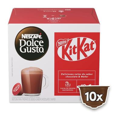 Cápsulas de Bebida de Chocolate Kitkat Caixa com 10 Unidades Dolce Gusto