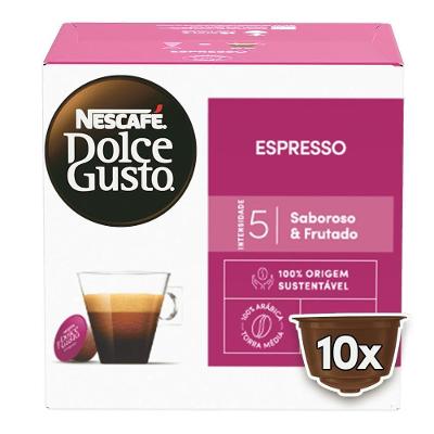 Café em Cápsulas Espresso 10 Unidades Compatíveis com Máquinas Nescafé Dolce Gusto