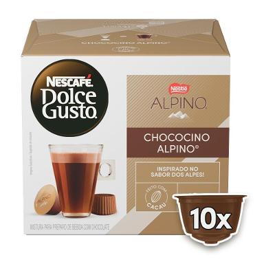 Cápsulas de Bebida Alpino Chocolate Descafeinado Caixa com 10 Unidades Dolce Gusto