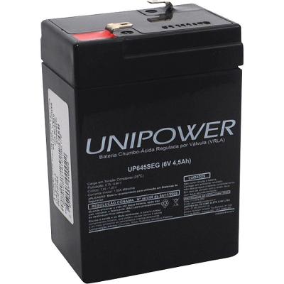 Bateria 6V 4,5A Selada Up645 Seg Unipower