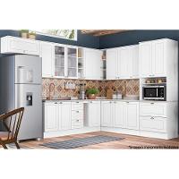 Gabinete de Cozinha Modulado Balcão Americana 1 Porta c/ Tampo Branco - Henn - 3