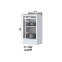 Gabinete de Cozinha Modulado Balcão Americana 1 Porta c/ Tampo Branco - Henn - 4