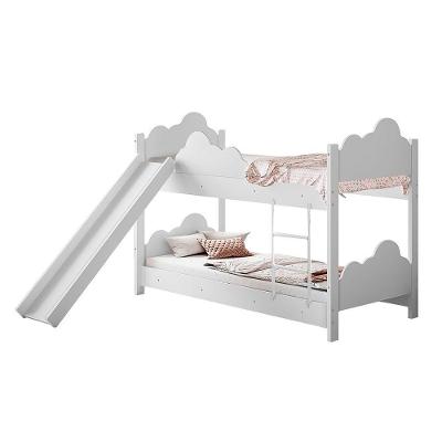 Beliche Infantil Marina com Escorregador Nuvem Escada 154cm Branco Infantile Móveis