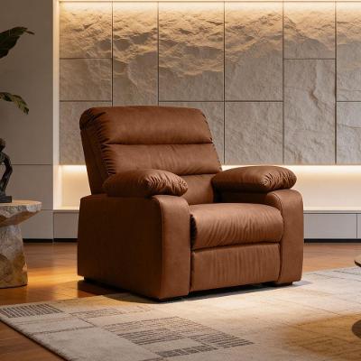 Poltrona Reclinável Manila K01 Couríssimo Camel Conforto para Sala de Estar Lyam Decor