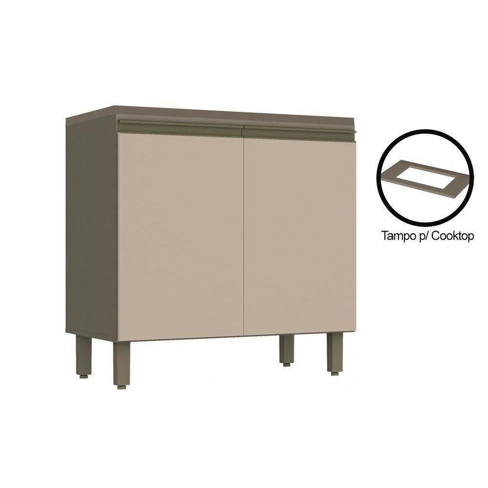 Gabinete De Cozinha Modulado Balcão Connect 2 Portas C/tampo P/ Cooktop Duna/cristal - Henn - 1