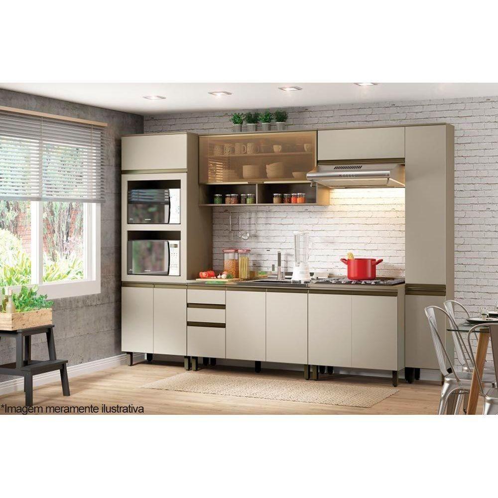 Gabinete De Cozinha Modulado Balcão Connect 2 Portas C/tampo P/ Cooktop Duna/cristal - Henn - 3