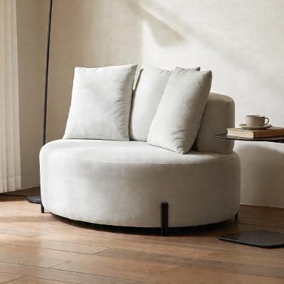 Poltrona Chaise Zain K01 2 Lugares 180cm Veludo Bege com Almofadas Soltas Lyam Decor