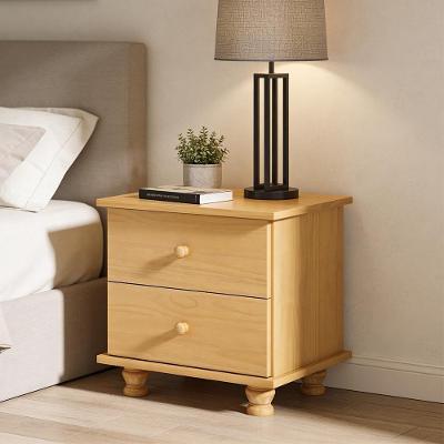 Mesa de Cabeceira Topázio B07 2 Gavetas Madeira Maciça Mel para Quarto Lyam Decor