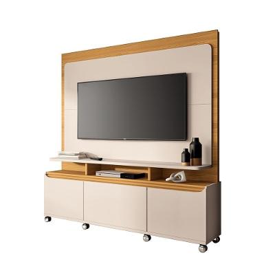 Home Estante Quantum G26 2 Portas MDP-MDF 180cm Off White-Cinamomo Gran Belo