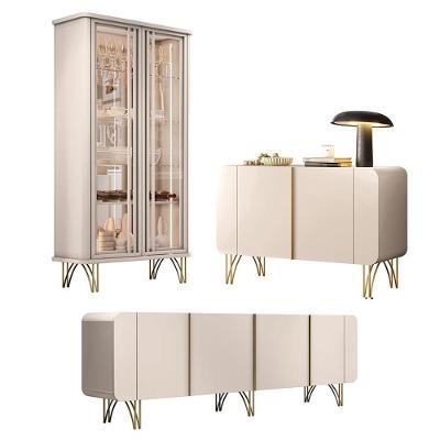 Conjunto Decorativo Évora Saluti Benvenuto 8 Portas 3 Prateleiras MDF e MDP 220cm Off White Gran