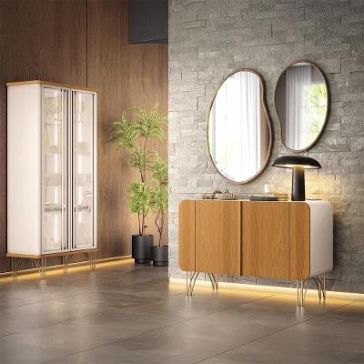Conjunto Decorativo Évora-Benvenuto G26 4 Portas 3 Prateleiras MDF e MDP 90cm Off White Gran Belo