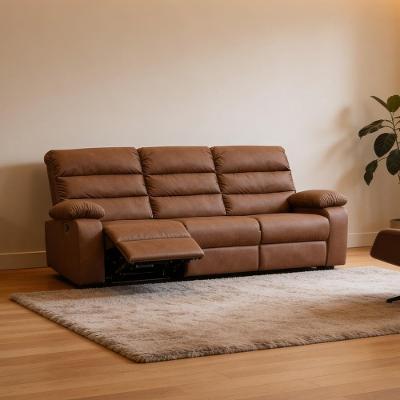 Sofá Reclinável Manila K01 3 Lugares Estilo Cinema Couríssimo Camel Lyam Decor