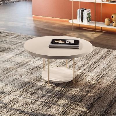 Mesa de Centro Walker G26 Quadrada Mdf com Aço 60cm Off White Gran Belo