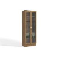 Cristaleira de Cozinha Botanic M628 c/ 2 Portas Vidro e 1 Gaveta 50cm Nogueira/Verde Oliva - Kappesberg - 1