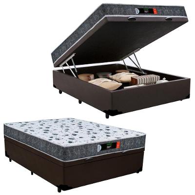 Cama Box Baú Casal 138x188x60 Resistente Pró D28 Ortopédica Espuma Branco Colchões