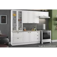 Cristaleira De Cozinha Americana 2 Portas C/ Vidro E 2 Gavetas 71,5cm Branco - Henn - 5