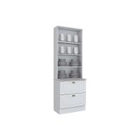 Cristaleira De Cozinha Americana 2 Portas C/ Vidro E 2 Gavetas 71,5cm Branco - Henn - 11