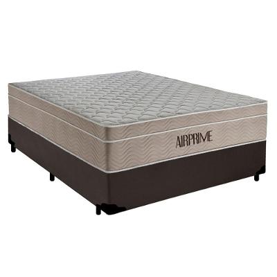 Cama Box Casal 138cm Airprime com Colchão de Molas Ensacadas Marrom Suporta 120kg Cremil