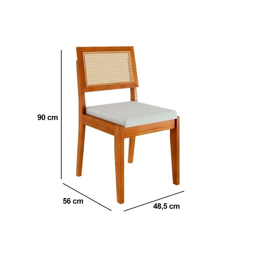 Cadeira Sala de Jantar Rainha 2 Unidades Natural - Nesher - 5