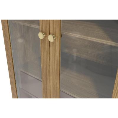 Cristaleira De Cozinha Botanic M628 C/ 2 Portas Vidro E 1 Gaveta 50cm Nogueira/fendi - Kappesberg