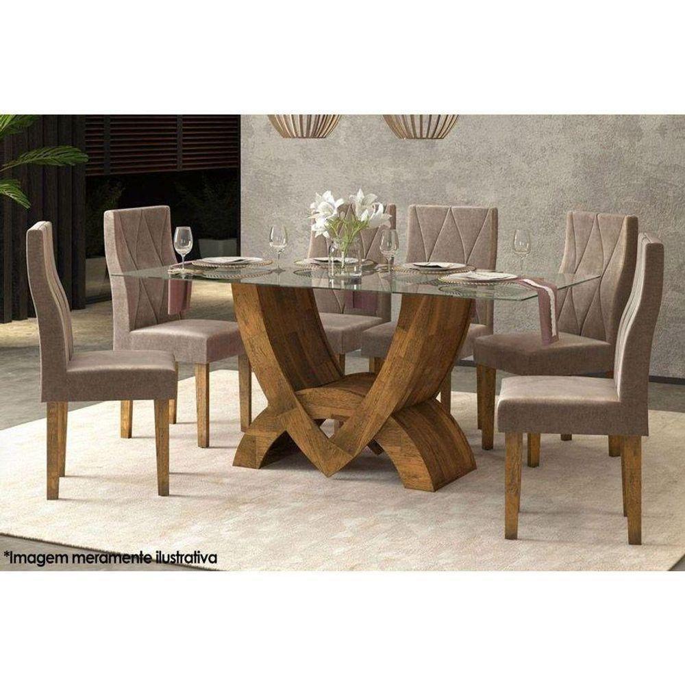 Cadeira Sala de Jantar New Ágata Kit 2 Un Demolição/Veludo Kraft - DJ Móveis - 2