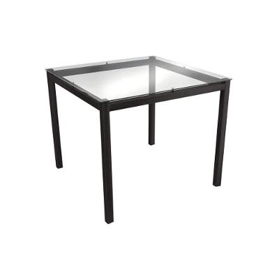 Mesa de Sala Jantar Reno M002 + Tampo Vidro 90X90cm Polipropileno Preto - Kappesberg